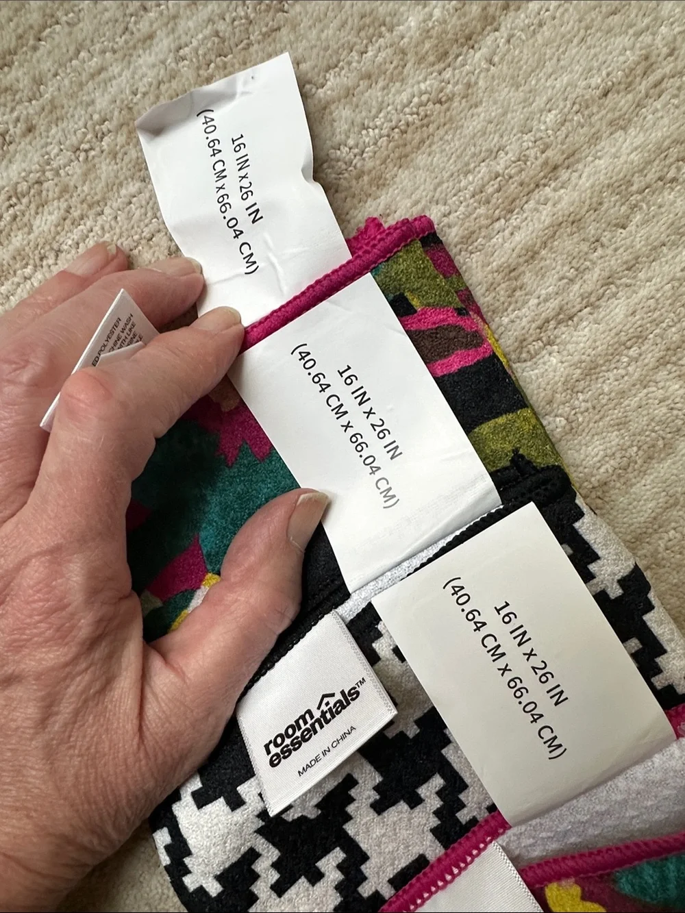 NWT Set of 3 Target Room Essentials Waffle Hand Towels 16” x 26”